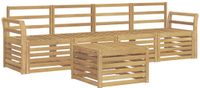 vidaXL - Buiten - bank - set - 5 - st - Wit - Massief - Acacia - Hout