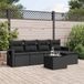 Maison Exclusive - Ensemble de jardin d'extérieur, 6 pièces, avec coussins, noir, en polyrotin