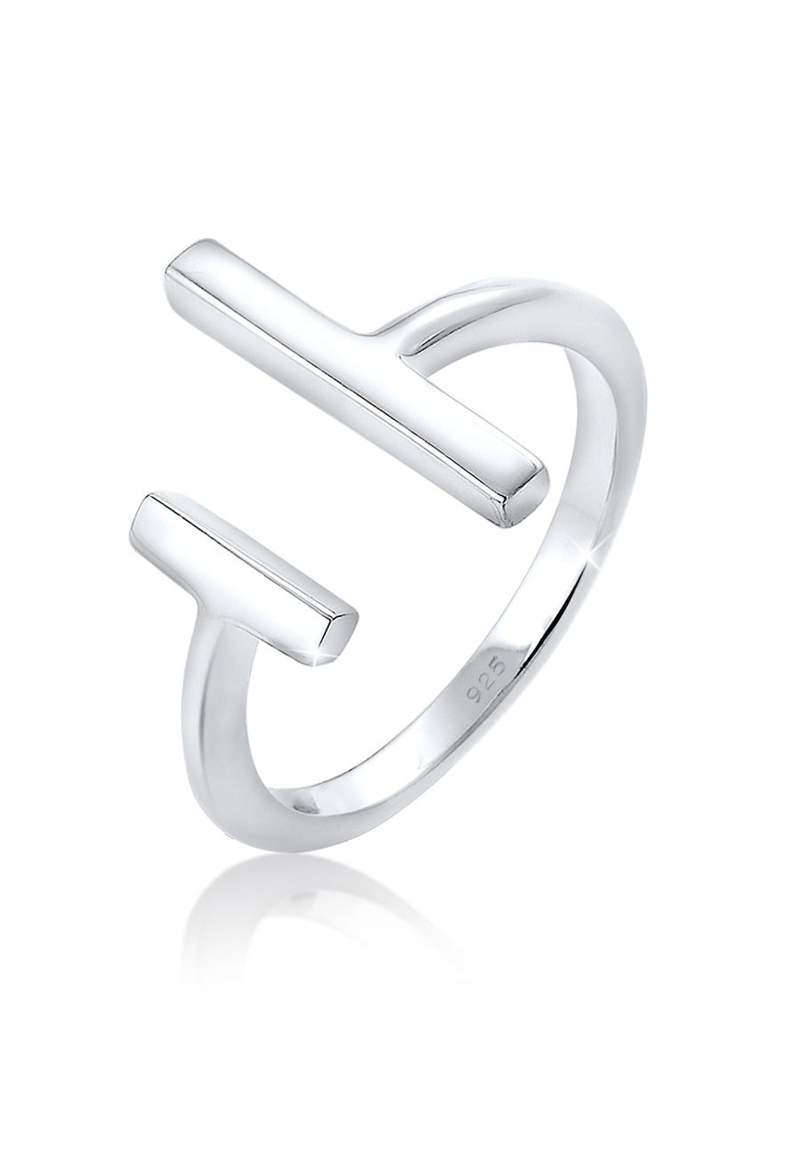 Elli Ring Dames Geo Staf Open - 925 Sterling Zilver