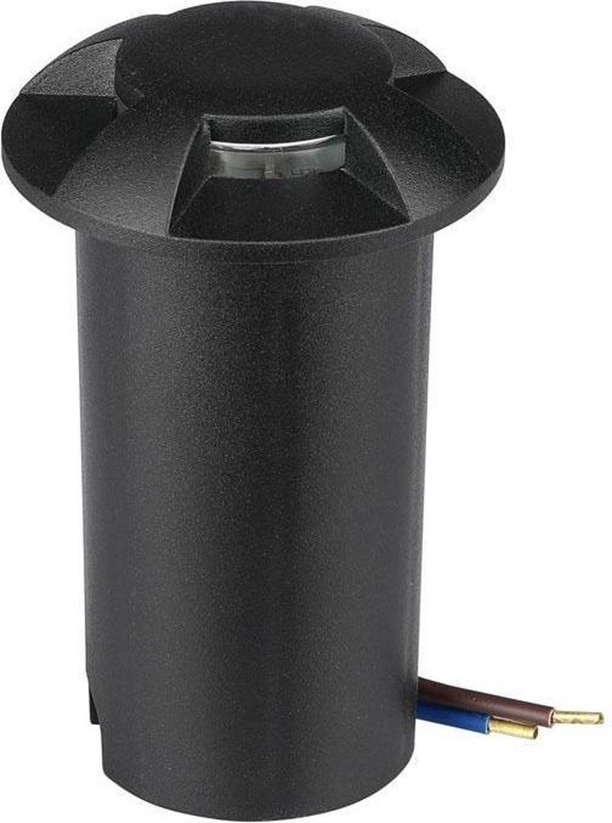 ABC-LED Grondspot 4 kanten - zwart - 12 Volt - koud wit - IP67