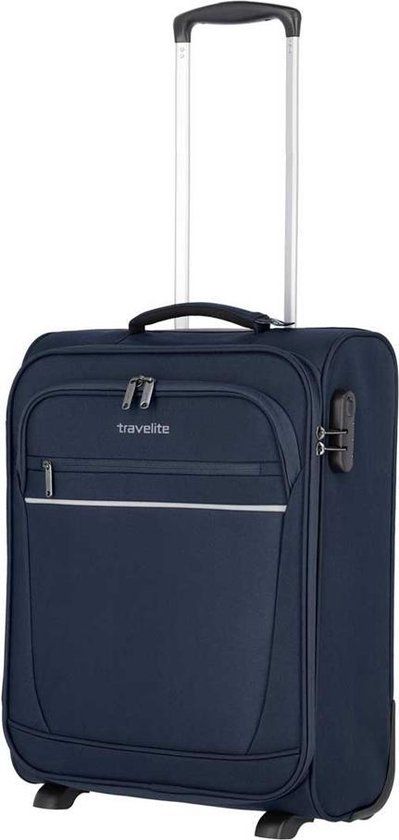 Travelite Cabin 2 Wheel Trolley Navy - Softcase Handbagage 40-56cm - Navy