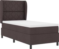 vidaXL Boxspring Bed met Hoofdeinde Donkerbruin 90 x 200 cm Stof