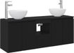 vidaXL Badkamerkastenset 3 st Zwart 49,5 x 35 x 63 cm Bewerkt hout