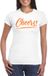 Bellatio Decorations Verkleed T-shirt voor dames - cheers - wit - oranje glitter - carnaval M
