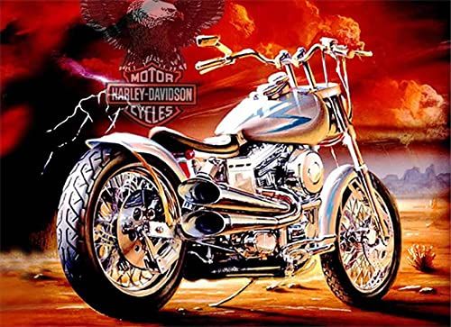 Diamond Pracht Creatives Diamond Painting Set, motorfiets motief, 35 x 25 cm