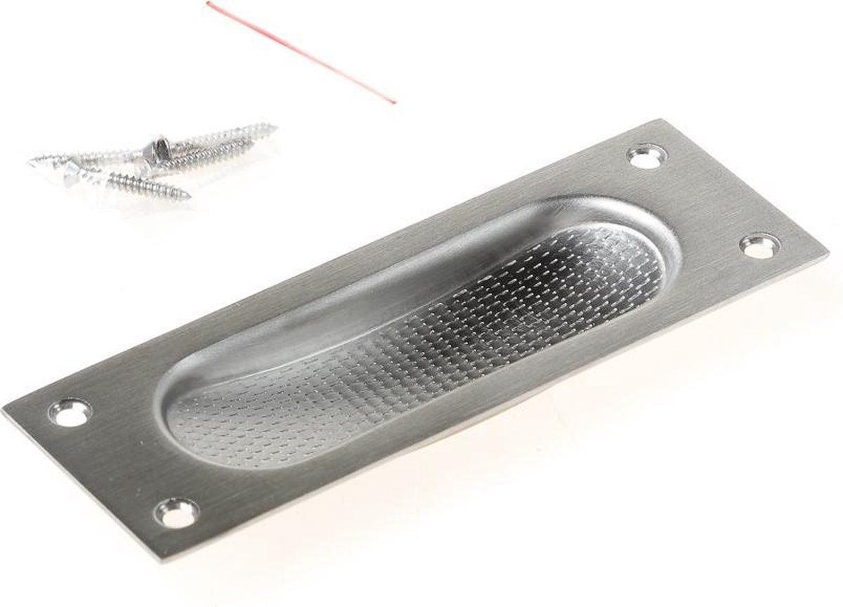 Oxloc Schuifdeurkom rechth.RVS mat 120 x 40mm