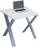 VCM bureau, bureau, werktafel, studiebureau, schrijfbureau, computertafel, kantoortafel, 80x80x76 cm, zilver/wit