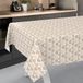 Tafelzeil, ANRO Tafelzeil, afwasbaar tafellaken van oliedoek, tuintafelkleed, voor binnen en buiten, met snijrand, hart, 200 x 140 cm, beige