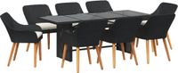 vidaXL Tuinset 9-delig Zwart Polyrattan