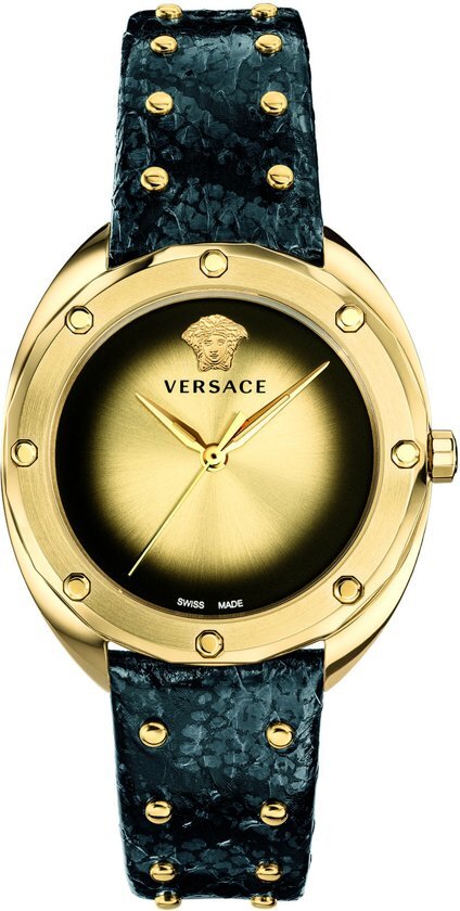 Versace Shadov Gold Black - VEBM0 0318 - Dames - Horloge - Zwart - 38 MM