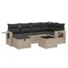 vidaXL 6-delige Loungeset met kussens, polyrattan, grijs