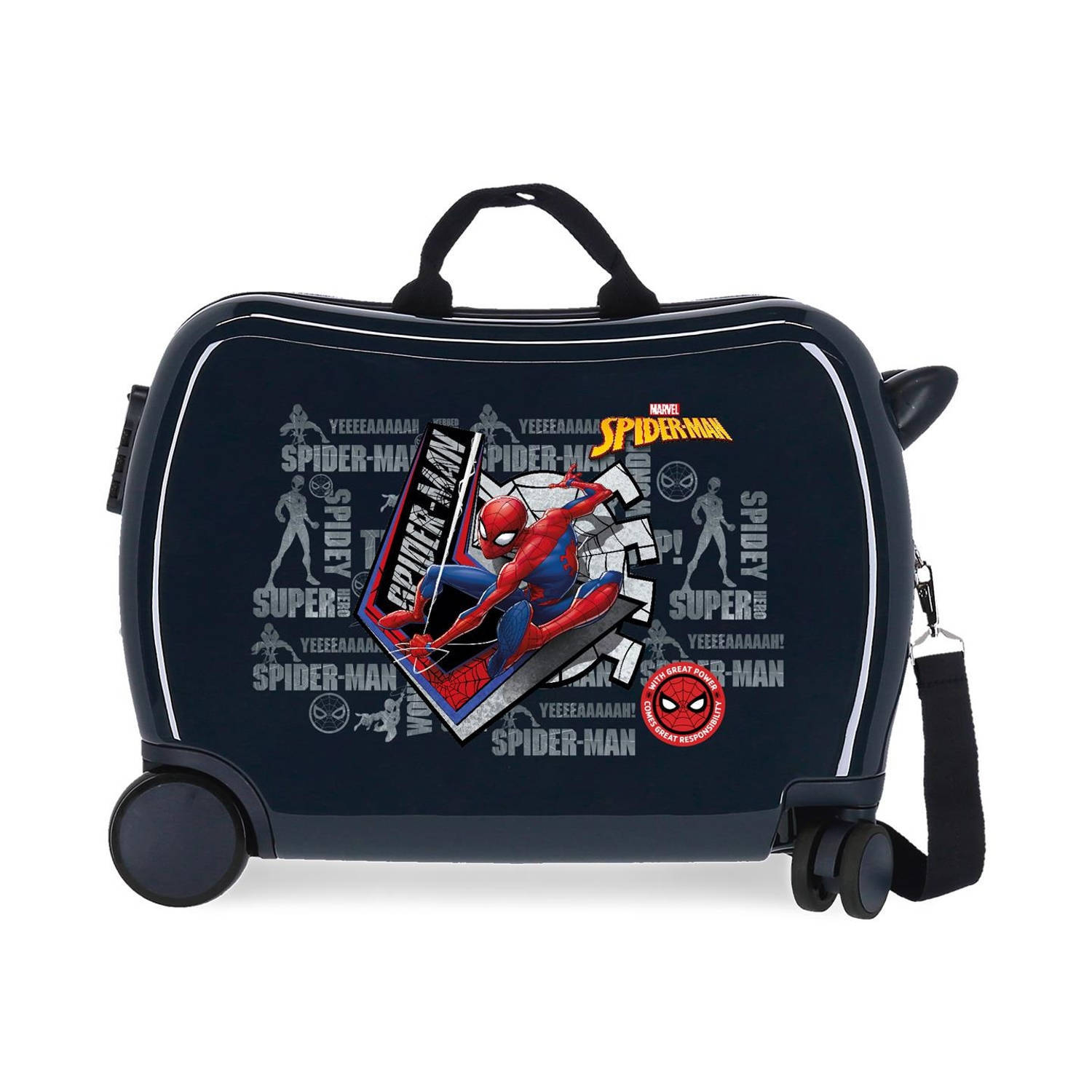 Marvel spiderman abs rolling suitcase 4w. (2.multid) great power navy