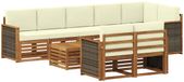 vidaXL - Ensemble de canapés - Acacia massif - Naturel et crème - 4 places