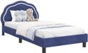 vidaXL Kinderen Bedframe met Hoofdboard Politieblauw 90 x 200 cm