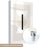 MuchoWow® Glasschilderij 120x180 cm - Abstract Beige - Acrylaat - Foto op glas