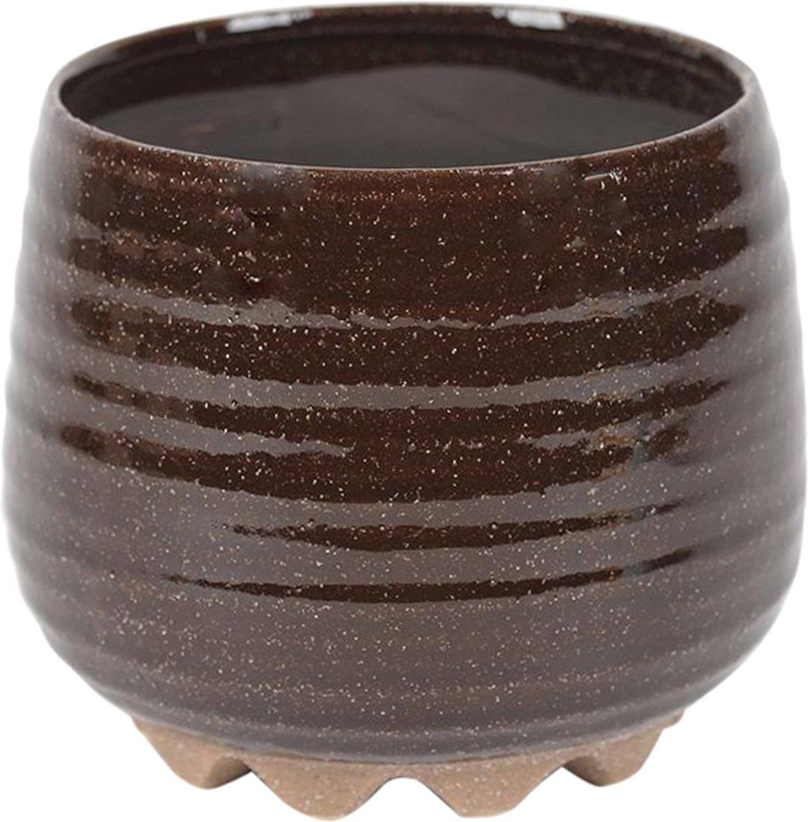 Rasteli Bloempot-Sierpot Bruin D 18,2 cm H 15.2 cm