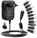 30W Chargeur universel AC/DC 220-230V Adaptateur secteur USB 3V-12V - Alimentation multi-tension avec 10 embouts pour ordinateur portable - Routeur