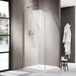 FortiFura Galeria Inloopdouche - 140x200cm - afgeronde glaswand - helder glas - wandarm - PVD - geborsteld koper
