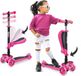 Hurtle Kinderstep - 3 Lichtgevende LED Wielen - Opvouwbare Scooter met Verstelbare Hoogte, Antislip Platform - Roze