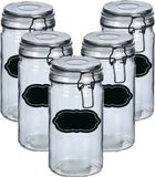 Zeller Weckpot/inmaakpot - 10x - 750 ml - glas - met beugelsluiting - incl. etiketten