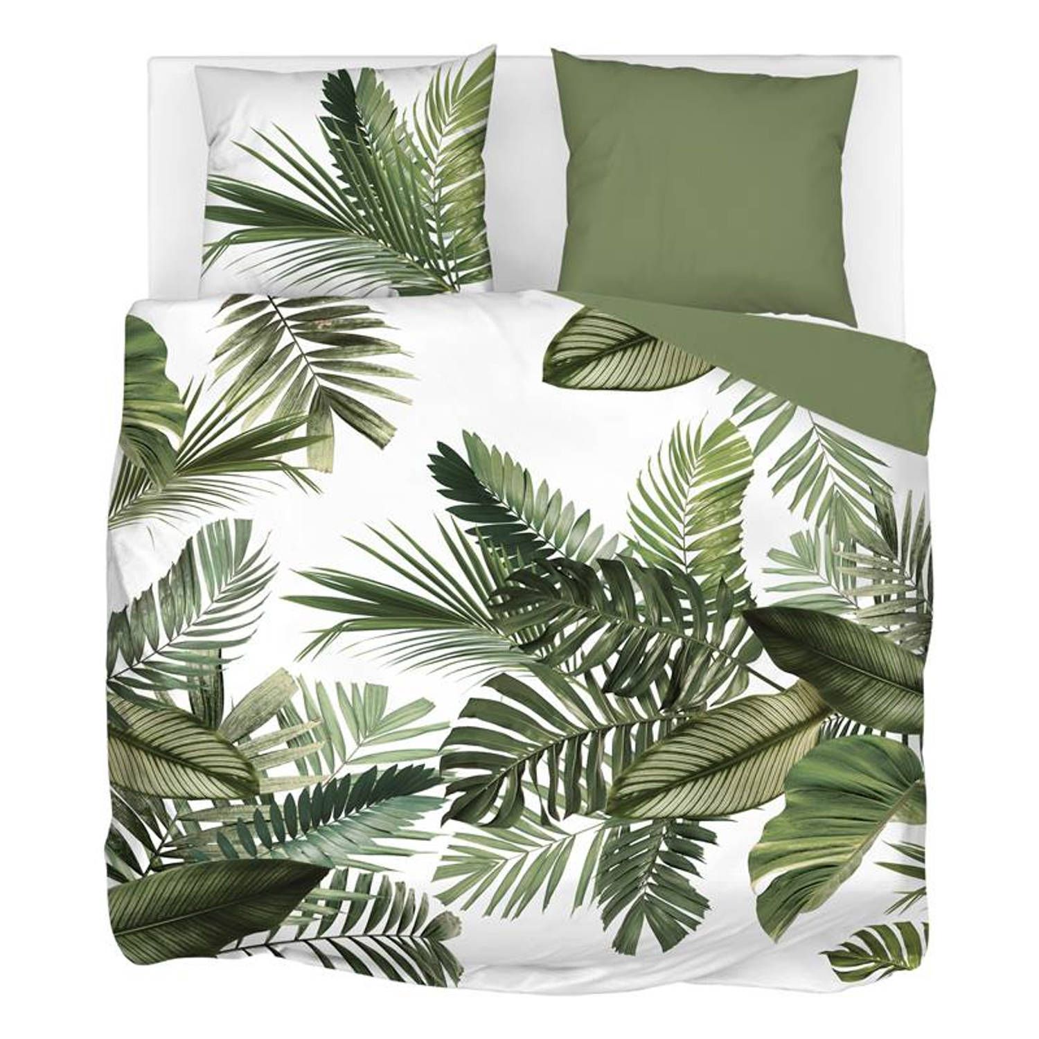Snoozing Palm Leaves Dekbedovertrek Lits-jumeaux 260x200/220 cm + 2 kussenslopen 60x70 cm - Groen