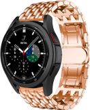 Strap-it Stalen bandje draken patroon rosegoud - Geschikt voor Samsung Galaxy Watch 7/6/5/4