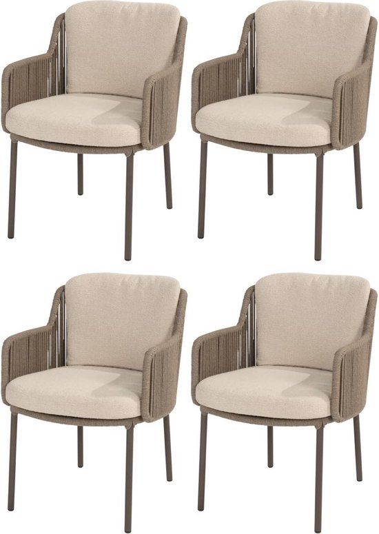 AVH-Collectie Volterra Lounge Balkonset 5-delig Licht Bruin Wicker