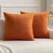 MIULEE Set van 2 fluweelzachte, effen decoratieve vierkante kussenslopen, kussensloop voor bank, slaapkamer, oranje, 40x40 cm