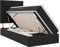 vidaXL Bed met opbergruimte en matras, hoofdeinde, zwart, 100 x 200 cm, fluweel