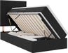 vidaXL Bed met opbergruimte en matras, hoofdeinde, zwart, 100 x 200 cm, fluweel