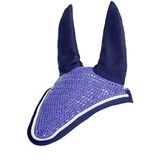 HKM Equestrian Ear Bonnet - Horse - Blue/Dark Blue