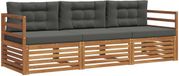 vidaXL Bank loungeset 3-delig Acaciahout Naturel et Anthracite