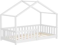ML-Design Kinderbed Huisbed 80x160 cm Wit Dennen Hout