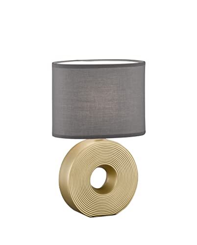 Fischer Tafellamp Eye Gold mat stoffen kap antraciet binnen wit lengte 23 cm breedte 13 cm hoogte 38 cm met schakelaar 1 x E14 max. 40 W 50478