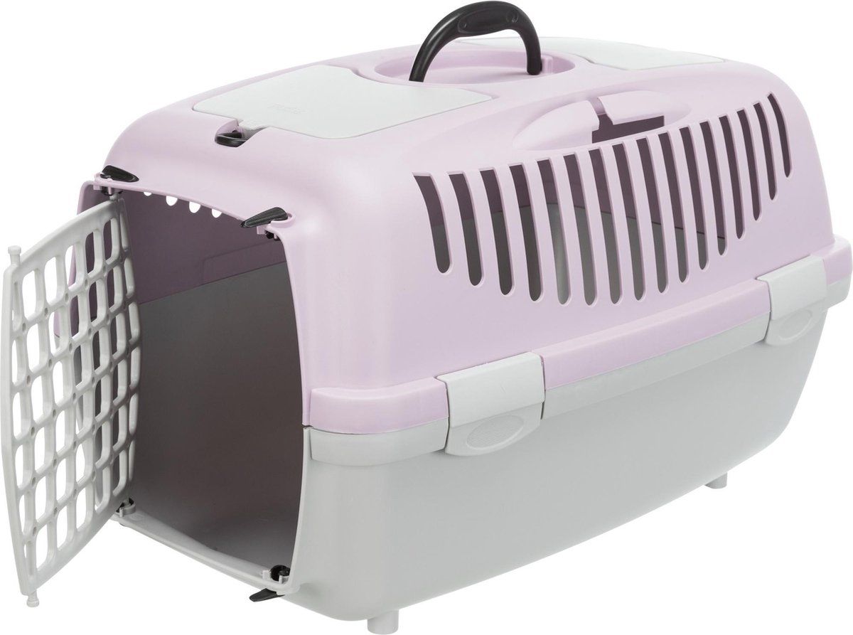 TRIXIE Vervoersbox Capri 2 - Lichtgrijs/Lila - 55x37x34 cm