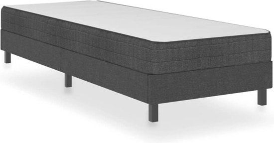 vidaXL Boxspringframe stof grijs 100x200 cm