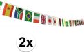 Merkloos / Sans marque Rubies Nederland b.v. Internationale vlaggenlijn van 7 meter - 2x - Wereld landen vlaggen - Landen vlaggetjes - plastic - versiering