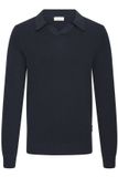 Casual Friday Polo Lange Mouw Katoen Donkere Marine XXL