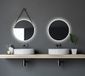 Talos Decoratieve ronde wandspiegel met indirecte LED-verlichting in mat wit Ø 50 cm