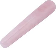 oCreon Rozenkwarts stokje, kristalstokje voor ontspanning, genezing, pijnverlichting, massage, Gua Sha voor lichaam, ogen, nek, rug, acupunctuur therapiestokje, drukpunten