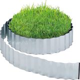 Merkloos Relaxdays borderrand - metaal - 15 meter - 16 cm hoog - verzinkt - zilver