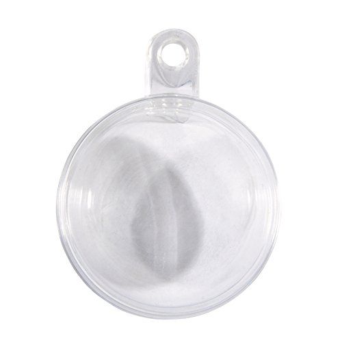 Rayher Plastic ballen, deelbaar, diameter 4 cm, set van 8 stuks, kunststof ballen om te vullen, transparant, acrylballen met ophangoog, decoratieve ballen, doorzichtig, kerstballen 2-delig