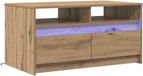 vidaXL Salontafel Ambachtelijk Eiken 90 x 50 x 45 cm Bewerkt hout