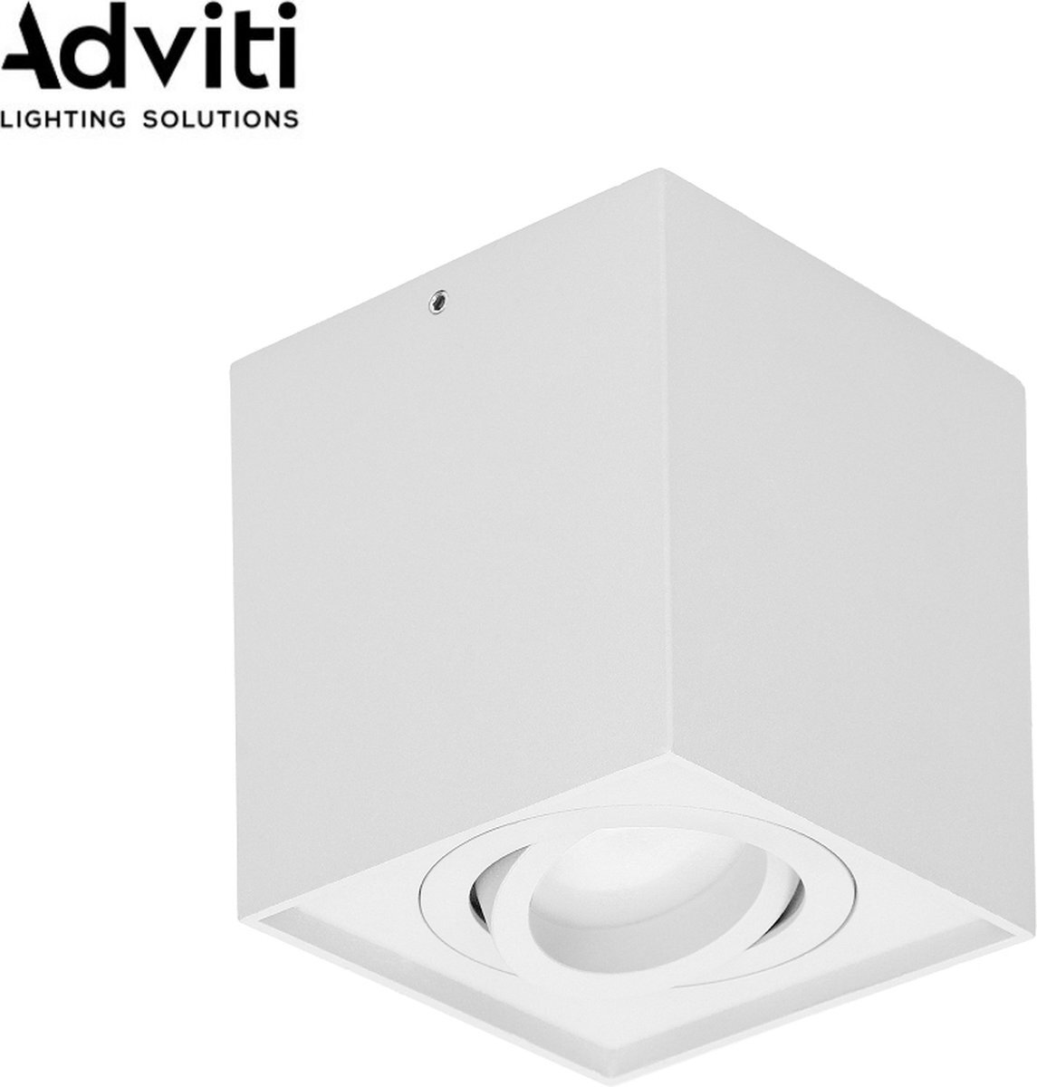 Adviti CAROLIN Vierkante opbouwspot - Downlight - Wit - Richtbare lichtbron - GU10 - Aluminium behuizing