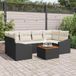 Maison Exclusive - Set de 7 bancs de jardin, noir et crème, en polyrotin