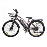 Lookraod Vélo électrique 28 pouces, 250W, 25 km/h, batterie 36V 23Ah, Shimano 7 vitesses, freins hydrauliques, protection IP54, adapté aux trajets domicile-travail et à un usage quotidien, en élégante couleur rouge