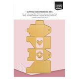 Vaessen Creative Snijmal Cadeaudoosje 3,5 x 3,5 x 2,5 cm - 3st. Wrapping Dies - Cutting Die voor Kaarten Maken, Scrapbooking, Knutselen, DIY - Geschikt voor Mini Snij- en Embossingmachines