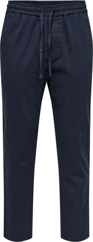 ONLY & SONS ONSLINUS CROP 0007 COT LIN PNT NOOS Men's Trousers - Size XL - Dark Navy