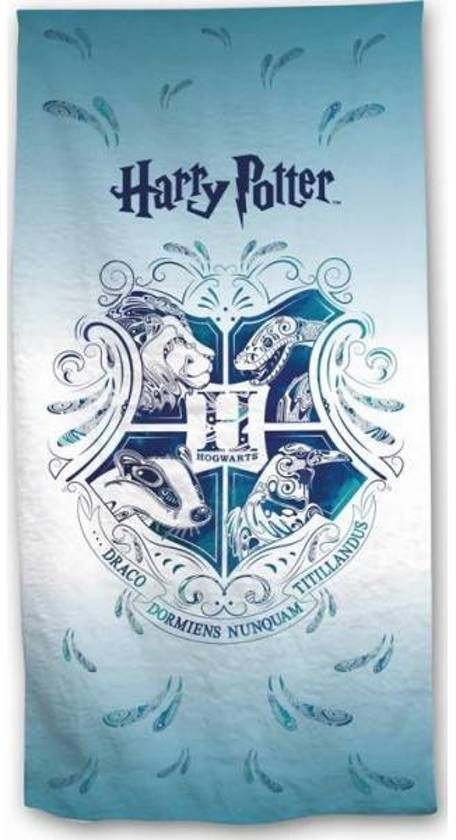Harry Potter strandlaken - blauw - wit - 70 x 140 cm