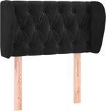 vidaXL Hoofdbord met randen fluweel zwart 83x23x78/88 cm